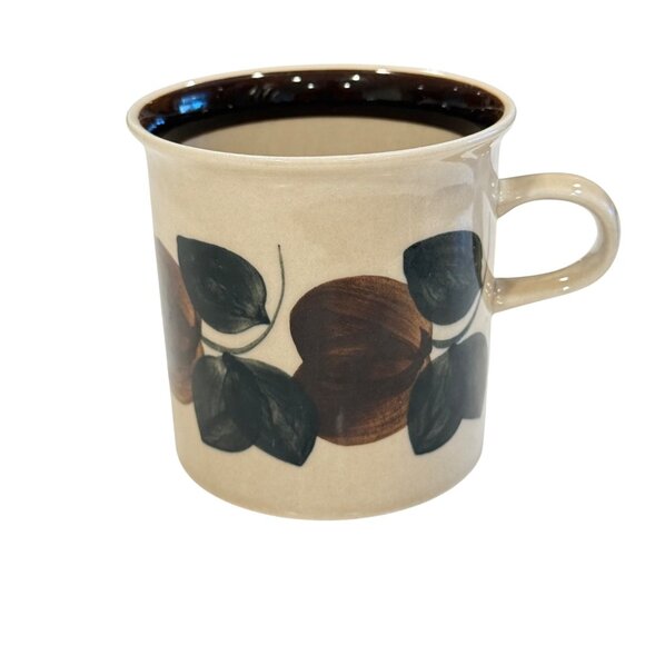 Arabia Finland Ruija Troubadour Mug Leaf Design Vintage Ceramic - Picture 2 of 5